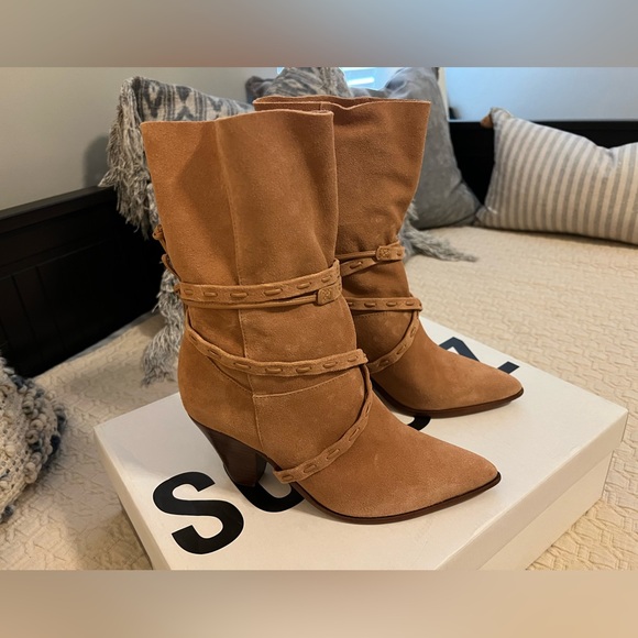 Schutz Portia boot tan suede size 6.5 - Picture 4 of 8